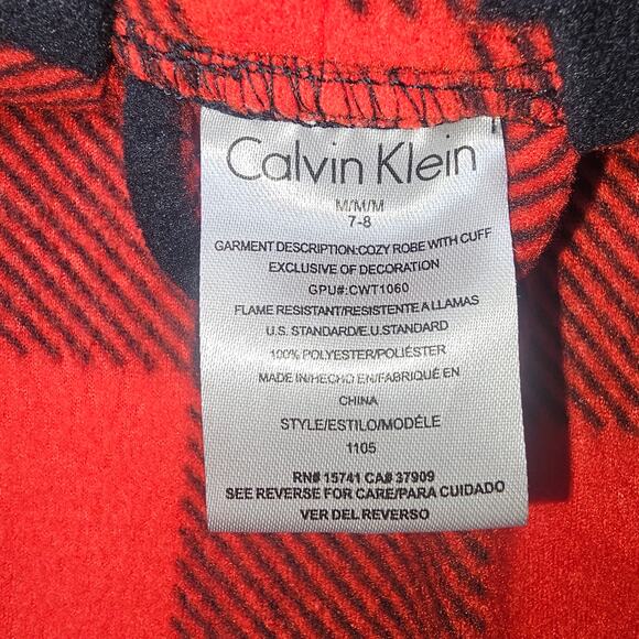 Calvin Klein Kids Buffalo Check Soft Cozy Robe Chrismas! Med 7/8 - Picture 8 of 9